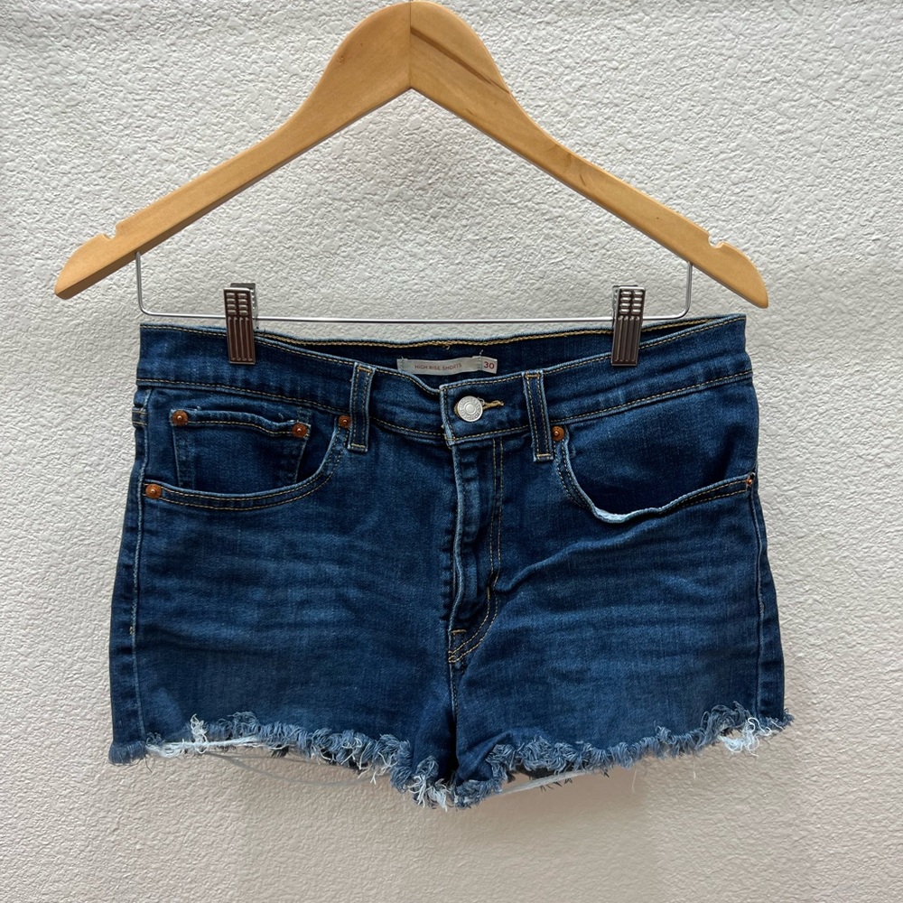 Levi’s Blue Denim High-Rise Cutoff Shorts Women’s Size 30